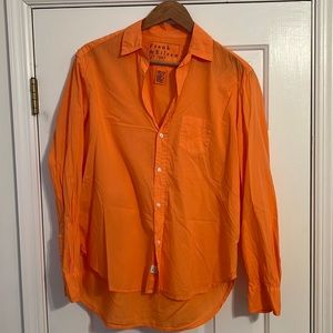 Frank and Eileen - Eileen Woven Cotton Button-Up Shirt - M - Orange